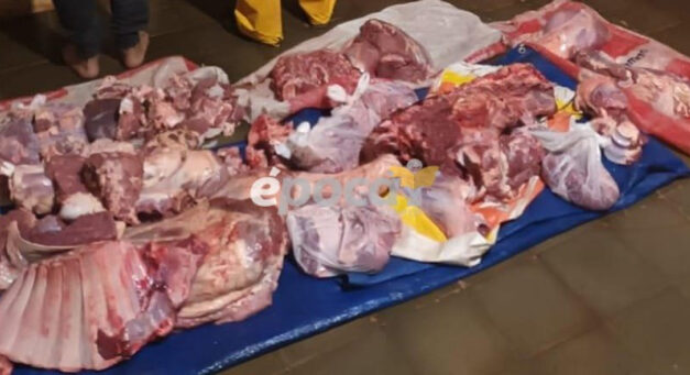 La policía incautó 40 kilos de carne faenada clandestinamente