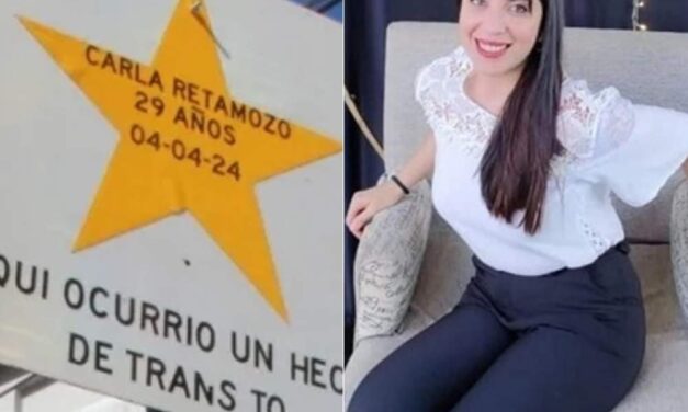 HOMENAJE: Colocaron un cartel en el lugar del accidente de la docente Carla Retamozo