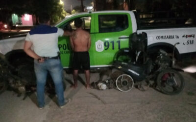 Escondían partes de una moto robada, y fueron detectados por la Policía